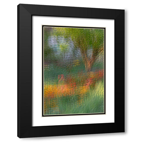 France-Giverny Impression of flowers in Monets Garden  Black Modern Wood Framed Art Print with Double Matting by Jaynes Gallery