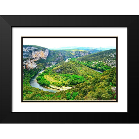 The Gorges de lArdeche near Pas du Mousse-France Black Modern Wood Framed Art Print with Double Matting by Brack, Dennis