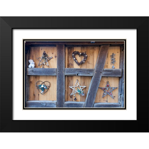 Colmar-France Old town Colmar adorned with Christmas decoration The town was founded in 9th century Black Modern Wood Framed Art Print with Double Matting by McRoberts, Julien