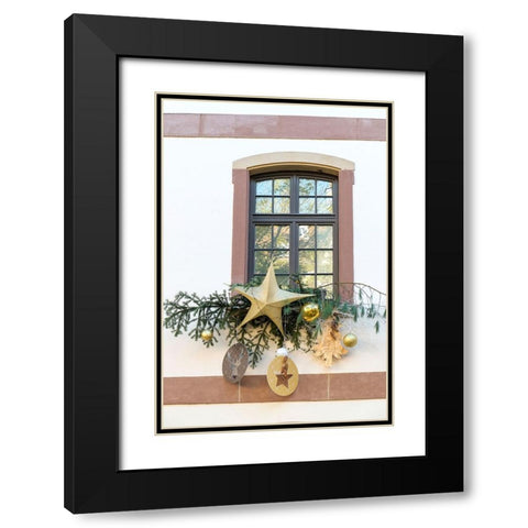 Strasbourg-France Christmas decoration adorns windows Black Modern Wood Framed Art Print with Double Matting by McRoberts, Julien