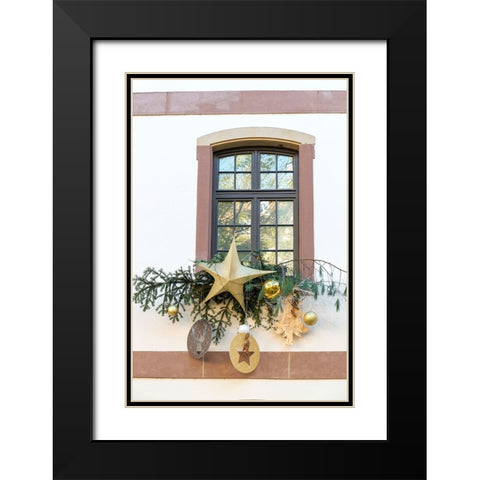 Strasbourg-France Christmas decoration adorns windows Black Modern Wood Framed Art Print with Double Matting by McRoberts, Julien