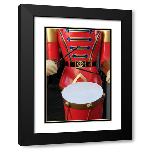 Strasbourg-France Large soldier playing a drum as part of festive holiday decor at Christmas Black Modern Wood Framed Art Print with Double Matting by McRoberts, Julien
