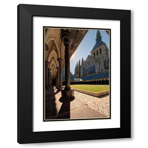 Abbey at Mont Saint-Michel on the Normandy coast of France Black Modern Wood Framed Art Print with Double Matting by Steve Mohlenkamp