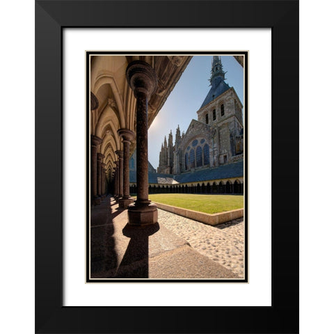 Abbey at Mont Saint-Michel on the Normandy coast of France Black Modern Wood Framed Art Print with Double Matting by Steve Mohlenkamp