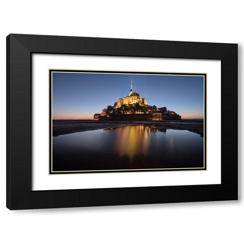 Mont Saint-Michel on the Normandy coast of France Black Modern Wood Framed Art Print with Double Matting by Steve Mohlenkamp