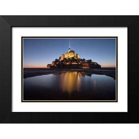 Mont Saint-Michel on the Normandy coast of France Black Modern Wood Framed Art Print with Double Matting by Steve Mohlenkamp