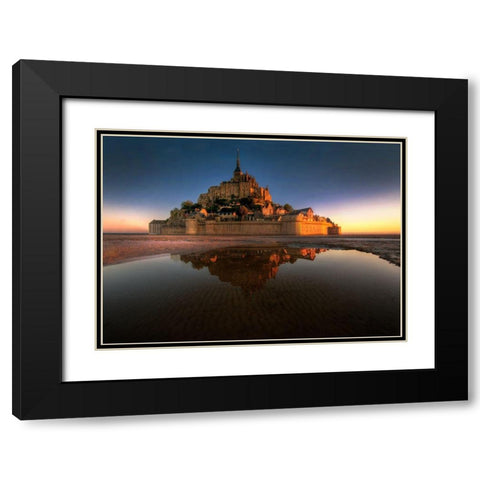 Mont Saint-Michel on the Normandy coast of France Black Modern Wood Framed Art Print with Double Matting by Steve Mohlenkamp