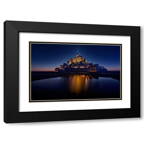 Mont Saint-Michel on the Normandy coast of France Black Modern Wood Framed Art Print with Double Matting by Steve Mohlenkamp