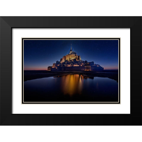 Mont Saint-Michel on the Normandy coast of France Black Modern Wood Framed Art Print with Double Matting by Steve Mohlenkamp