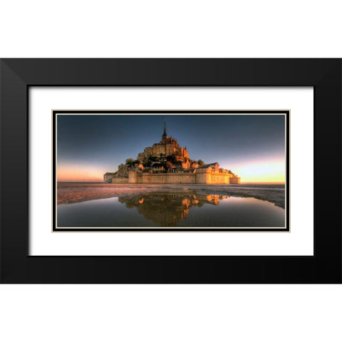 Mont Saint-Michel on the Normandy coast of France Black Modern Wood Framed Art Print with Double Matting by Steve Mohlenkamp