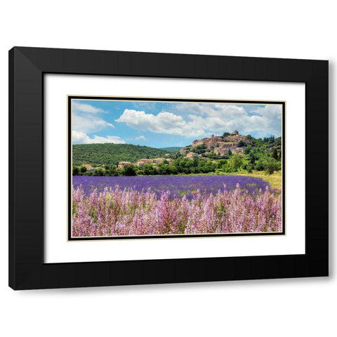 Lavender bloom near Sault in the south of France Black Modern Wood Framed Art Print with Double Matting by Steve Mohlenkamp