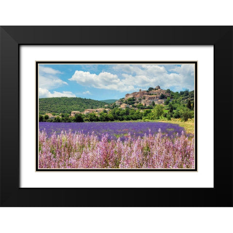 Lavender bloom near Sault in the south of France Black Modern Wood Framed Art Print with Double Matting by Steve Mohlenkamp