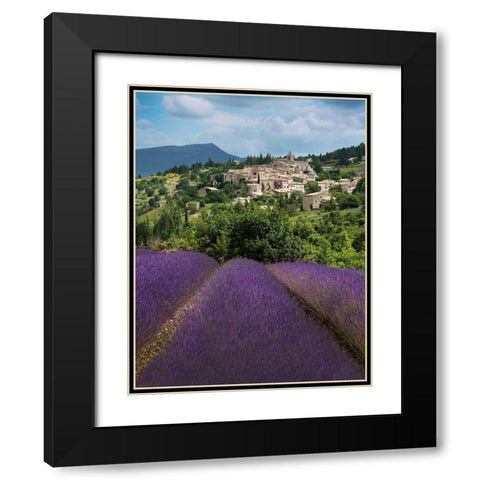 Lavender bloom near Sault in the south of France Black Modern Wood Framed Art Print with Double Matting by Steve Mohlenkamp