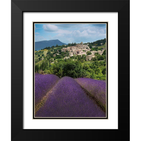 Lavender bloom near Sault in the south of France Black Modern Wood Framed Art Print with Double Matting by Steve Mohlenkamp