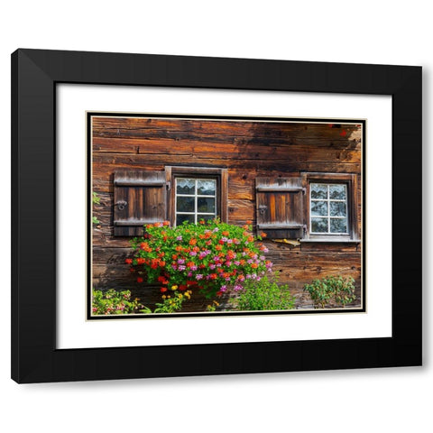 The historic alpine settlement Gerstruben in the Allgau near Oberstdorf-Germany-Bavaria Black Modern Wood Framed Art Print with Double Matting by Zwick, Martin