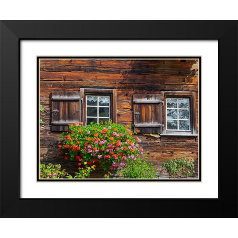 The historic alpine settlement Gerstruben in the Allgau near Oberstdorf-Germany-Bavaria Black Modern Wood Framed Art Print with Double Matting by Zwick, Martin