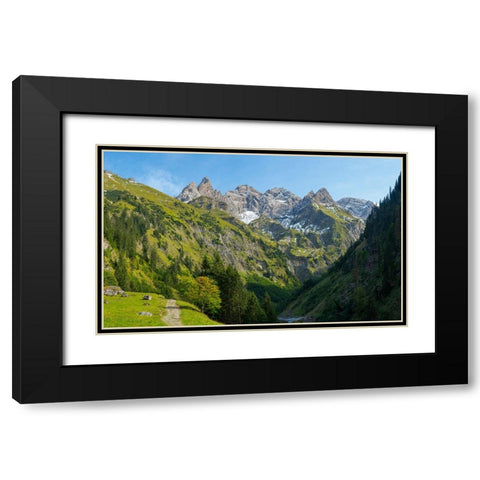 Mount Trettachspitze and mount Madelegabel in the Allgau Alps-Germany-Bavaria Black Modern Wood Framed Art Print with Double Matting by Zwick, Martin