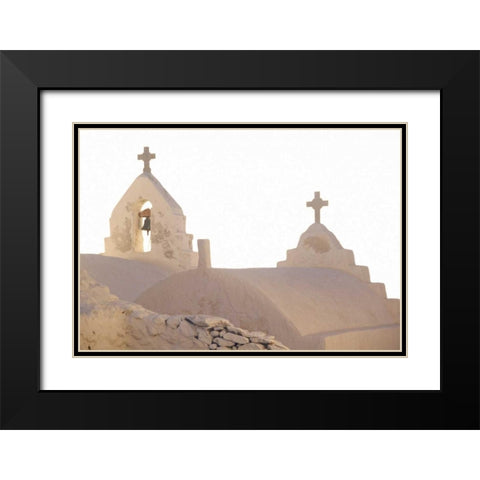 Greece, Cyclades, Mykonos Bell of a Church Black Modern Wood Framed Art Print with Double Matting by Noble Gardner, Nancy