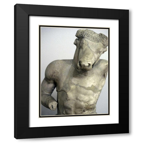 Greece, Athens Marble statue of a Minotaur Black Modern Wood Framed Art Print with Double Matting by Noble Gardner, Nancy