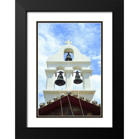Greece, Island of Hydra Bells on a chapel Black Modern Wood Framed Art Print with Double Matting by Noble Gardner, Nancy