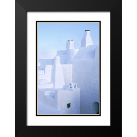 Greece, Santorini Chimneys of medieval homes Black Modern Wood Framed Art Print with Double Matting by Noble Gardner, Nancy