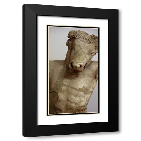 Greece, Athens Classical marble Minatour statue Black Modern Wood Framed Art Print with Double Matting by Noble Gardner, Nancy