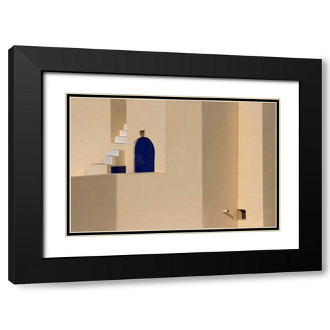 Greece, Santorini, Thira, Oia Building exterior Black Modern Wood Framed Art Print with Double Matting by Young, Bill
