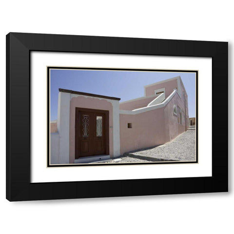 Greece, Santorini, Thira, Oia Villa with door Black Modern Wood Framed Art Print with Double Matting by Young, Bill