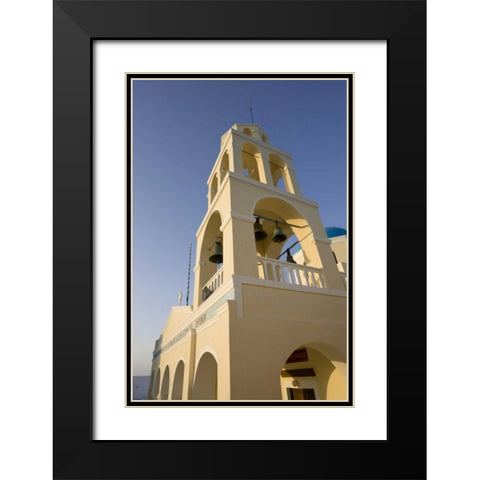 Greece, Santorini, Oia Bell tower of a church Black Modern Wood Framed Art Print with Double Matting by Young, Bill
