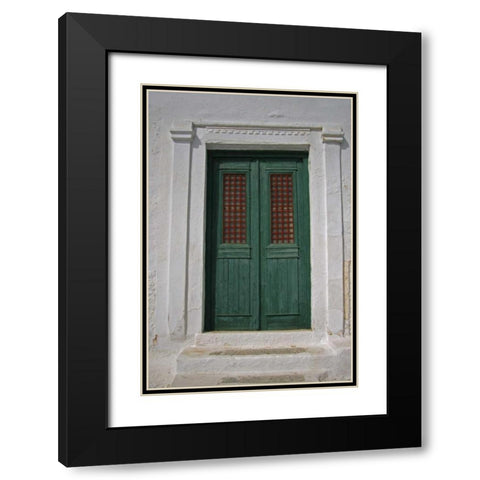 Greece, Chora Doorway to Neo- Classical house Black Modern Wood Framed Art Print with Double Matting by Noble Gardner, Nancy