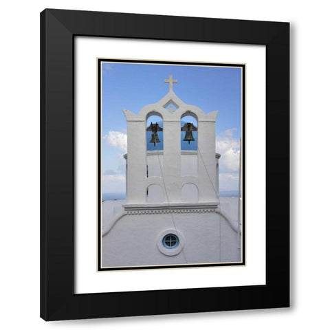 Greece, Sifnos, Apollonia Cycladic bell tower Black Modern Wood Framed Art Print with Double Matting by Noble Gardner, Nancy