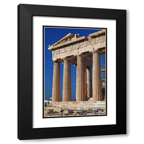Greece-Athens Ruins of The Parthenon under reconstruction  Black Modern Wood Framed Art Print with Double Matting by Jaynes Gallery
