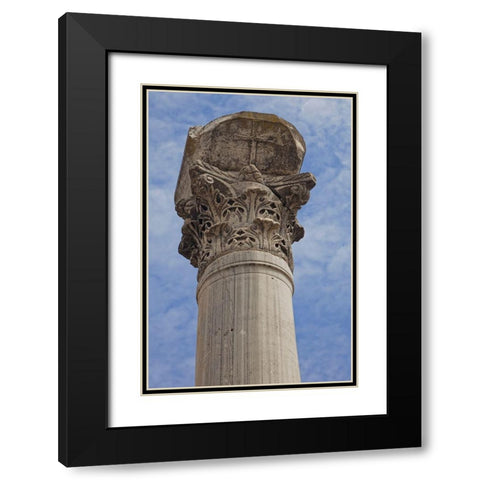 Greece-Philippi Corinthian column at ancient ruins of Basilica  Black Modern Wood Framed Art Print with Double Matting by Jaynes Gallery