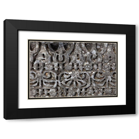 Greece-Philippi Carvings in stone at ancient ruins  Black Modern Wood Framed Art Print with Double Matting by Jaynes Gallery