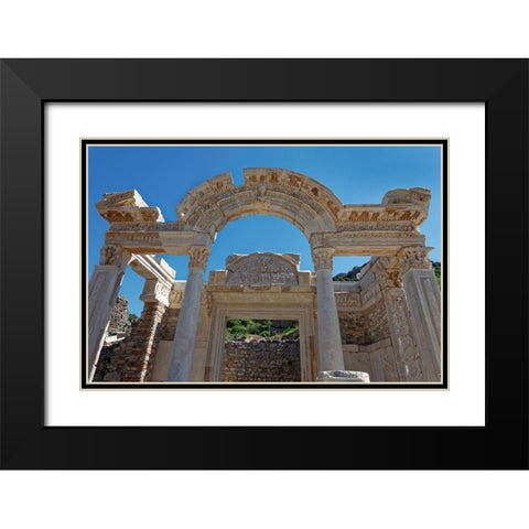 Turkey-Ephesus Temple of Hadrian in ancient Roman city  Black Modern Wood Framed Art Print with Double Matting by Jaynes Gallery