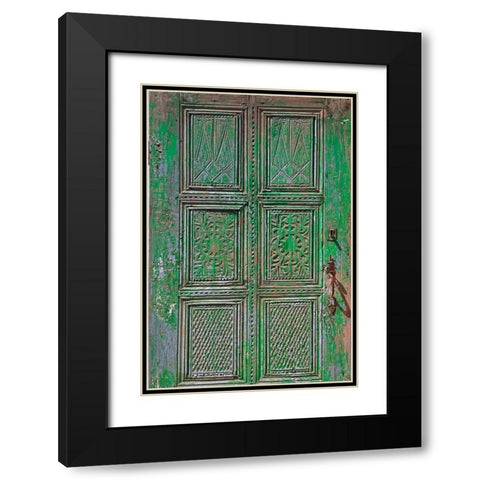 Turkey-Ephesus Details on faded door at ancient city  Black Modern Wood Framed Art Print with Double Matting by Jaynes Gallery