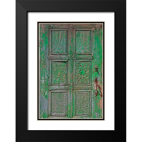 Turkey-Ephesus Details on faded door at ancient city  Black Modern Wood Framed Art Print with Double Matting by Jaynes Gallery
