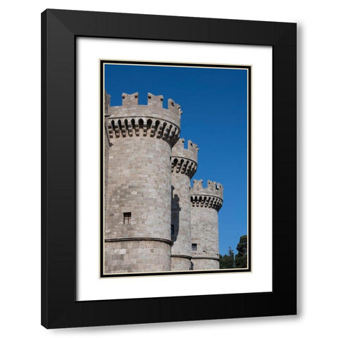Greece-Rhodes Medieval Old Town (UNESCO) The Palace of the Grand Master Black Modern Wood Framed Art Print with Double Matting by Hopkins, Cindy Miller