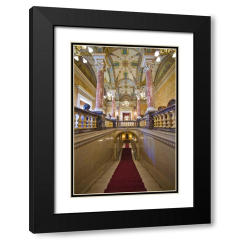 Hungary, Budapest Parliament Building Interior Black Modern Wood Framed Art Print with Double Matting by Zuckerman, Jim