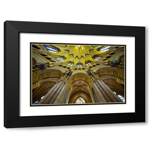 Hungary, Budapest Parliament Building interior Black Modern Wood Framed Art Print with Double Matting by Zuckerman, Jim