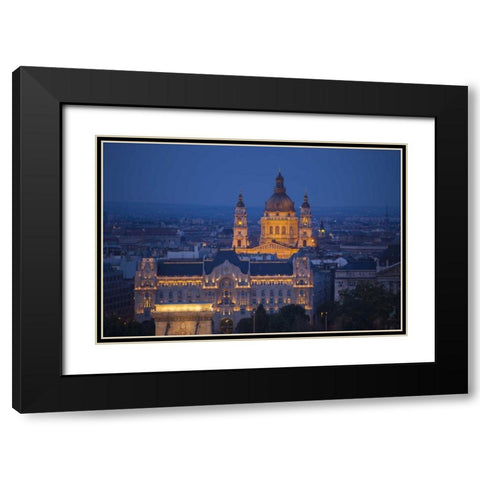 Hungary, Budapest St Stephens Cathedral Black Modern Wood Framed Art Print with Double Matting by Zuckerman, Jim