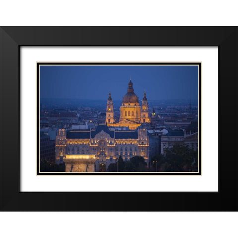 Hungary, Budapest St Stephens Cathedral Black Modern Wood Framed Art Print with Double Matting by Zuckerman, Jim