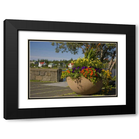 Iceland, Reykjavik A large flower-filled vase Black Modern Wood Framed Art Print with Double Matting by Grall, Don