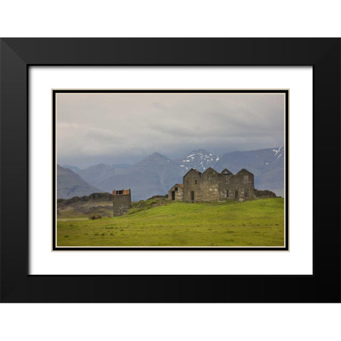 Iceland Abandoned farmhouse on a hill Black Modern Wood Framed Art Print with Double Matting by Grall, Don