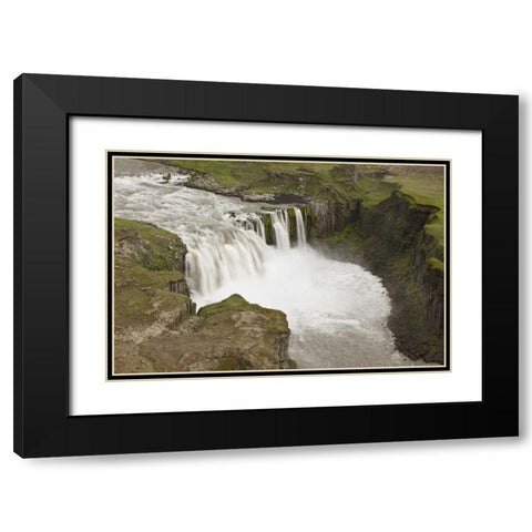Iceland Hafragilsfoss waterfall Black Modern Wood Framed Art Print with Double Matting by Grall, Don