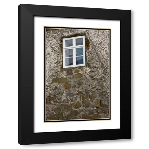 Iceland, Akureyri Window of an old stone house Black Modern Wood Framed Art Print with Double Matting by Grall, Don