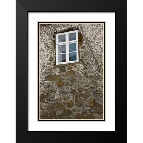 Iceland, Akureyri Window of an old stone house Black Modern Wood Framed Art Print with Double Matting by Grall, Don