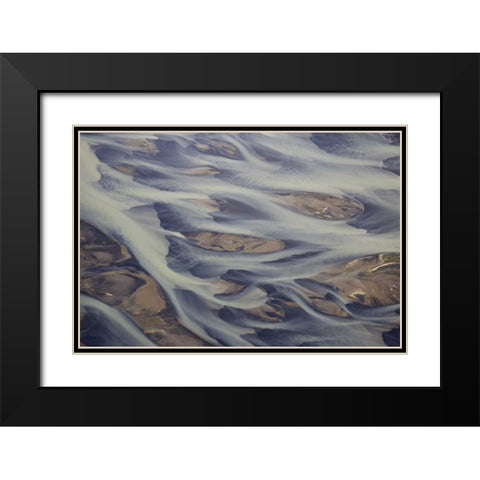Iceland, Reykjavik Aerial of Holsa River delta Black Modern Wood Framed Art Print with Double Matting by Anon, Josh