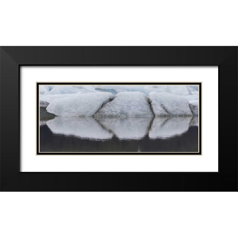 Iceland Fjallsjokull Glacier reflects in water Black Modern Wood Framed Art Print with Double Matting by Young, Bill