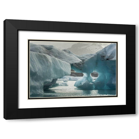 Europe, Iceland, Jokusarlon Iceberg formations Black Modern Wood Framed Art Print with Double Matting by Illg, Cathy and Gordon